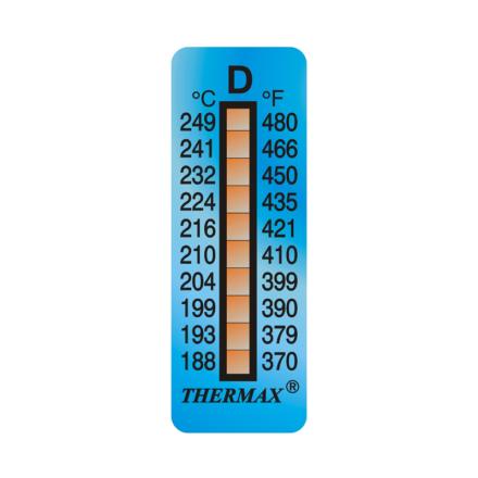 Thermax (TMC) 10 grid D temperature label, clothing temperature measurement sticker 10STHERNGDD