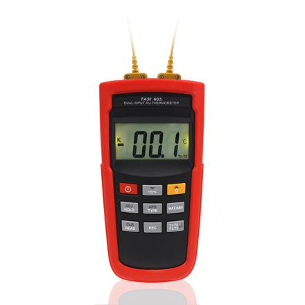 TASI TASI-603 Portable Thermocouple Thermometer with 0.1 ℃ dual channel resolution