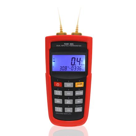 TASI TASI-605 Thermocouple Thermometer K/J type Thermocouple optional, dual channel type