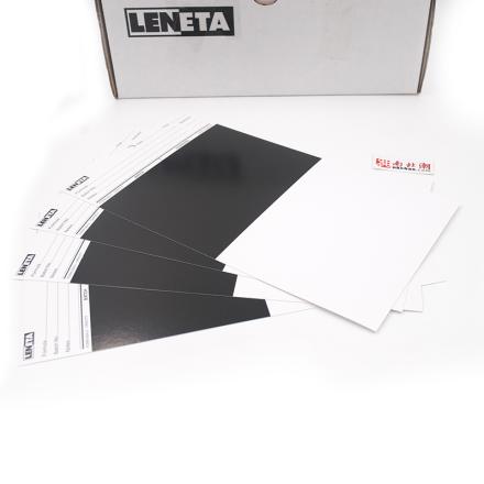 Leneta Form N2A-3 surface unsealed cardboard, top black and bottom white