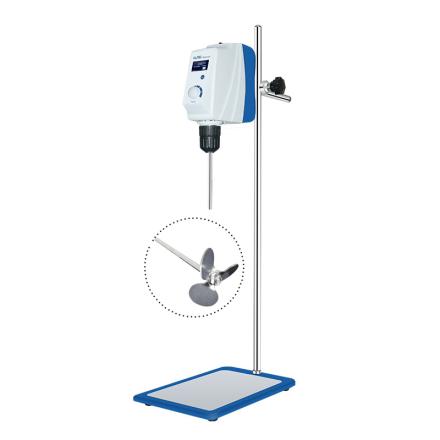 HUXI RWD50 LCD Overhead Stirrer, Three Blades Impeller Slurry 70mm Rod Length 350mm