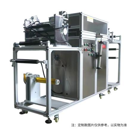 Non-woven coil coater Small coil film laminating machine, unwinding &rarr; scraping &rarr; drying &rarr; scraping &rarr; drying &rarr; film laminating &rarr; winding function