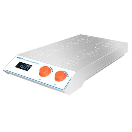HUXI HMS-6MD Synchronous Control 6 Station Magnetic Stirrer Timing 6 &times; 1000ml/2200rpm