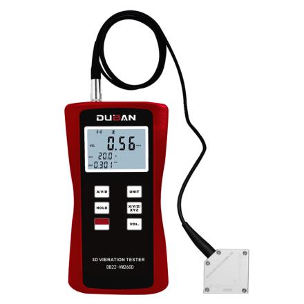 DUBAN DB22-VM260D 3D Triaxial Vibration Meter with Triaxial Piezoelectric Vibration Sensors