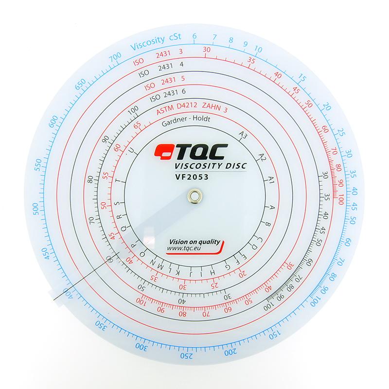 TQC VF2053 viscosity comparison table, various standard Viscosity Cup quick conversion comparison table