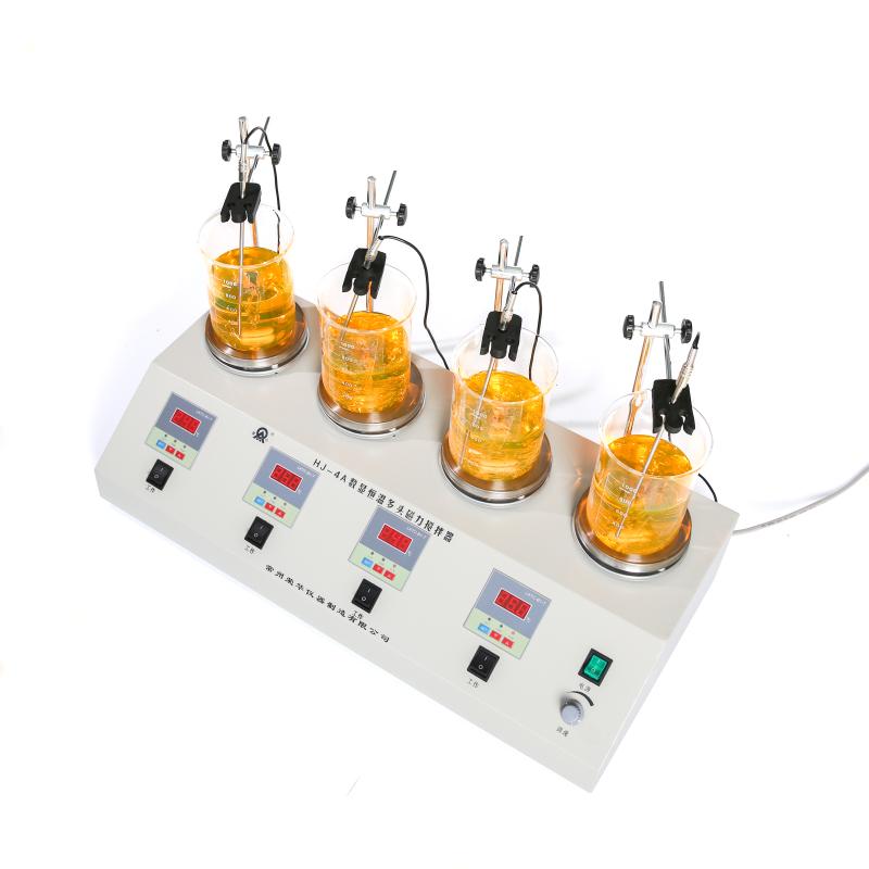 常州荣华HJ-4A数显恒温四头磁力搅拌器展示图