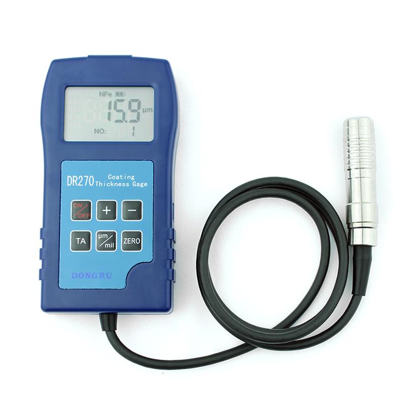 DONGRU DR270 Coating Thickness Gauge adopts eddy current thickness measurement principle nondestructive measurement nonmagnetic metal matrix