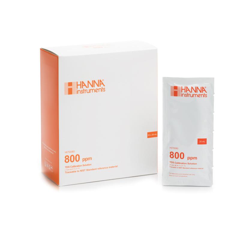 HANNA HI70080P TDS calibrating solution 800 mg/L (ppm) /20ml/bag (25 bags/box)
