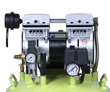 硅莱GA-61静音无油空压机泵头细节图