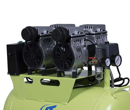 硅莱GA-62静音无油空压机泵头细节图