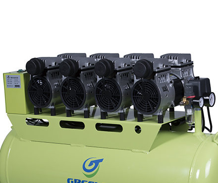 硅莱GA-64静音无油空压机泵头细节图