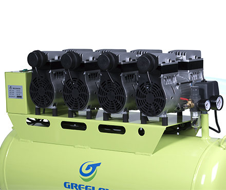 硅莱GA-84静音无油空压机泵头细节图