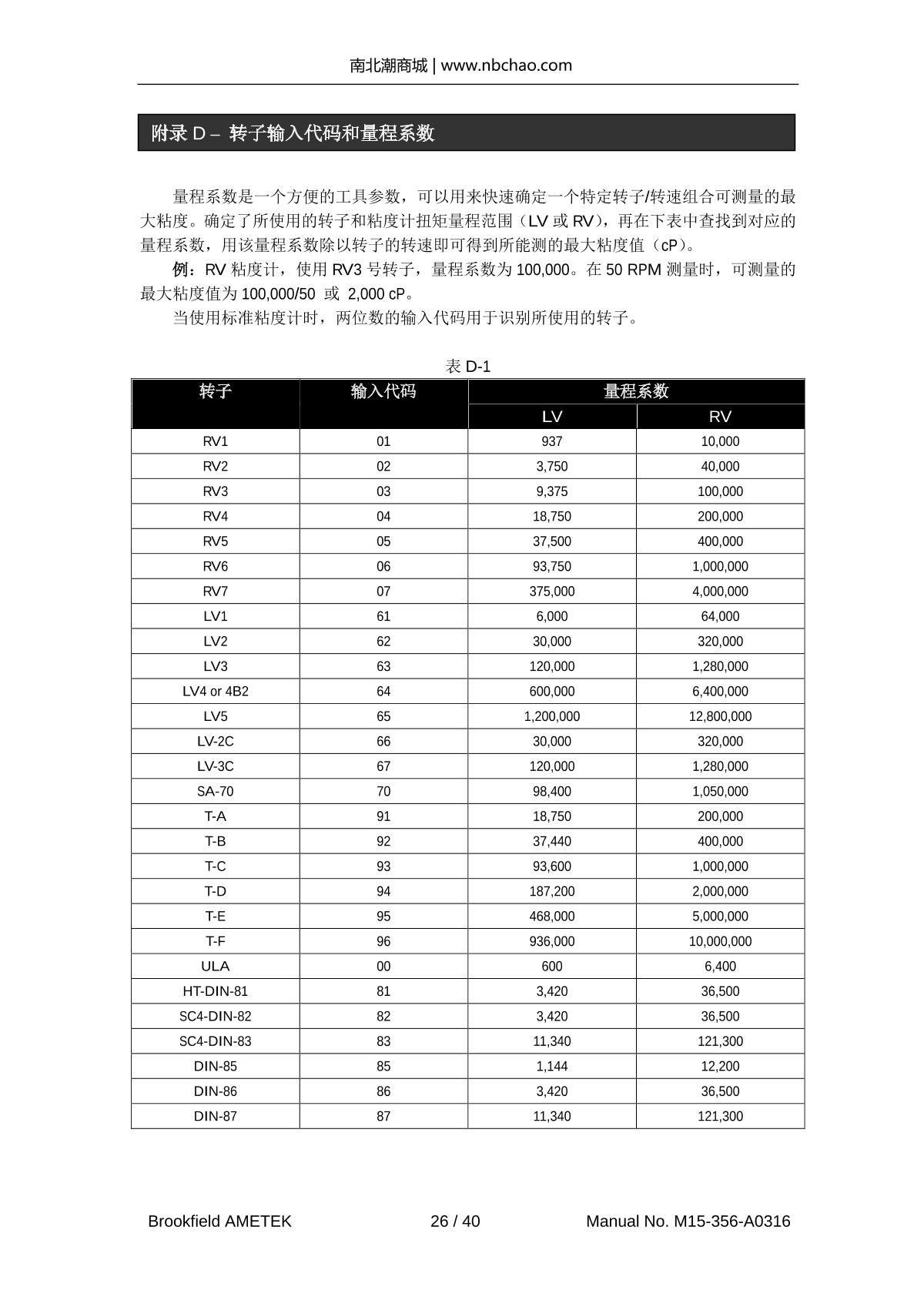 博勒飞 rvdv-s  旋转粘度计操作说明书