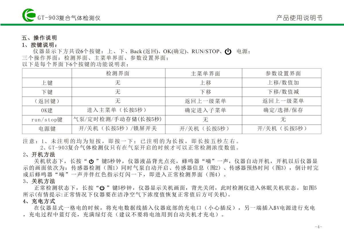 科尔诺gt-903-y2(o2,ex)标准二合一气体检测仪产品说明书第6页