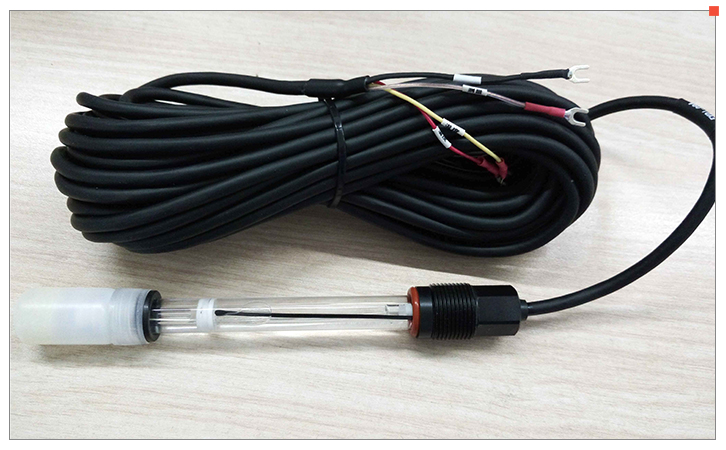 On-line PH meter glass with temperature compensation electrode real shot