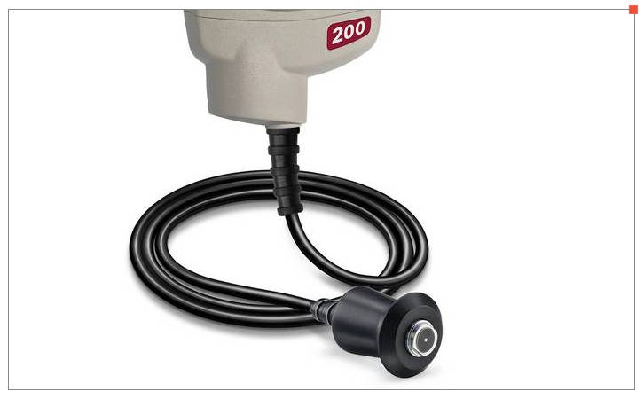 Detail of the Defelsko Positector 200 Series Ultrasonic Thickness Gauge probe in the United States