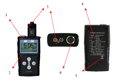Structure diagram of DC-1000C ultrasonic Thickness Gauge