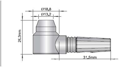 Deguang Electronics D5301 Ultrasonic Thickness Gauge Probe Dimensions