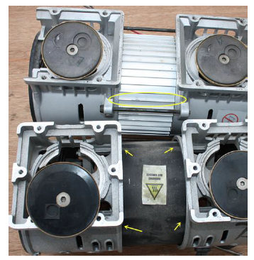 Comparison of the heat dissipation design of the new and old models of Dasheng Air Compressor head