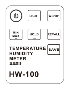HW100 Portable Thermohygrometer Keyboard Diagram