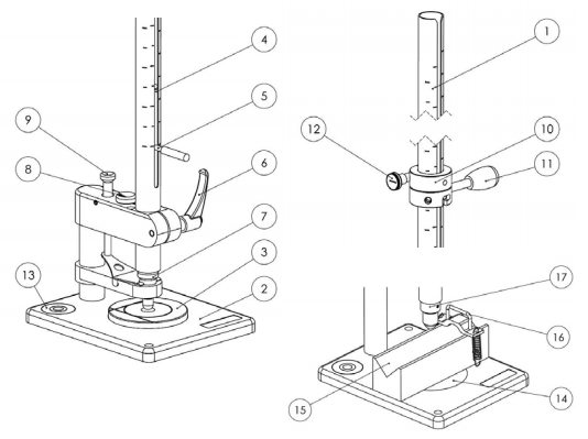 Dutch TQC falling ball impact tester functional structure diagram