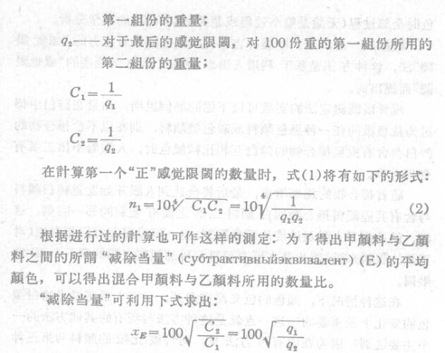 Determination of the tinting strength of pigments with the method of "feeling limit" with Figure 2