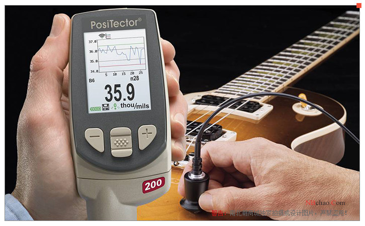 Example image of the Defelsko D Advanced 200D3-E ultrasonic coating Thickness Gauge measurements