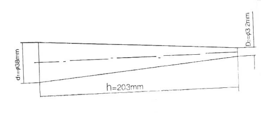 Dimensions of the cone shaft of the QTZ paint film conical bending tester