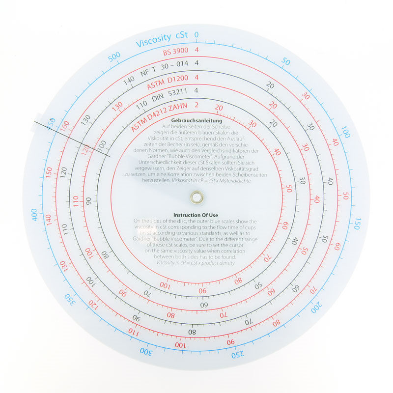 The viscosity measurement is compared with the dial, making the measurement of the Viscosity Cup easier. Picture 3