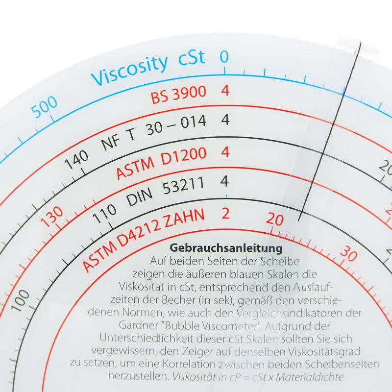 The viscosity measurement is compared with the dial, making the measurement of the Viscosity Cup easier. Picture 4