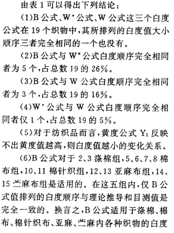 《纤维素织物白度的仪器测量与白度公式探讨》第4页