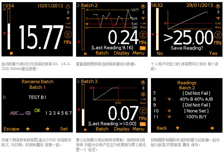 Key features of the Elcometer 510 Automatic Pull-Off Adhesion Tester: