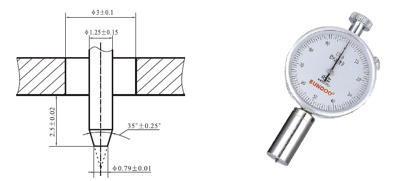 SUNDOO Instruments LX-A Shore Hardness Tester Dimensions and Appearance