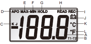 特安斯TASI-603便携式热电偶温度计液晶显示屏参数