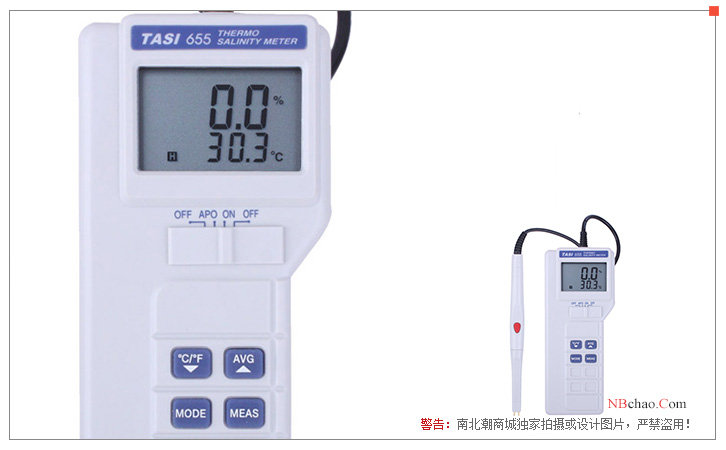 Detail of TASI-655 salt meter display