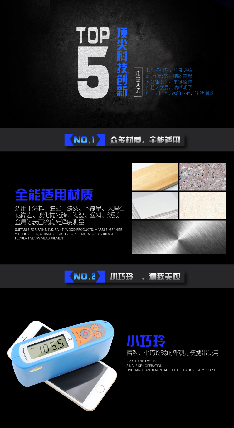 JND-A60 high-precision gloss meter application fields