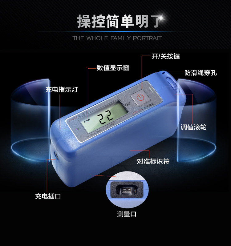 Functional structure of Junengda JND-J60 gloss meter