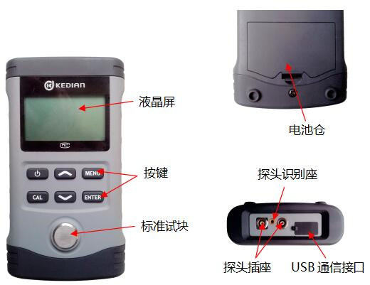 HCH3000E/E high-precision ultrasonic Thickness Gauge structure drawing