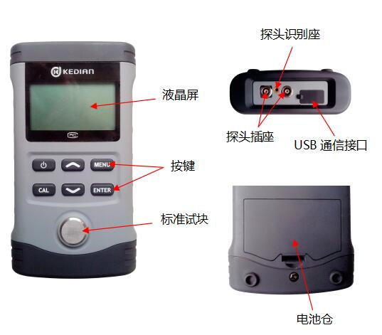 Structural diagram of HCH-3000C+ ultrasonic Thickness Gauge