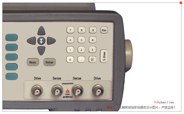 Detail of the button of the AMG AT515 Precision DC Resistance Tester