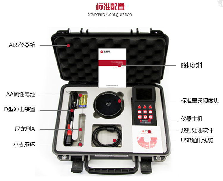 Mattel Instruments MH600 Leeb Hardness Tester comes standard with a model