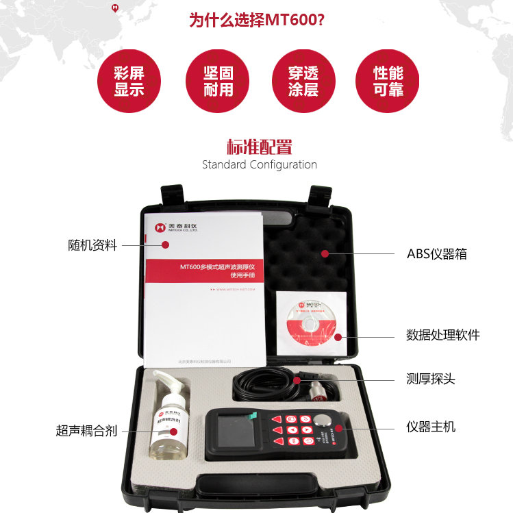 Packaging Configuration of Mattel MT600 High Precision Ultrasonic Thickness Gauge