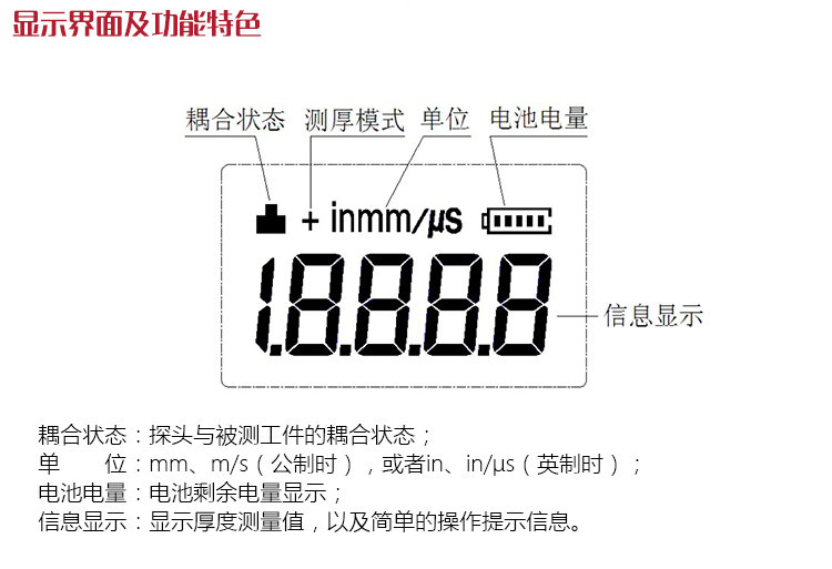 Mattel MT160 Ultrasonic Thickness Gauge Display Interface