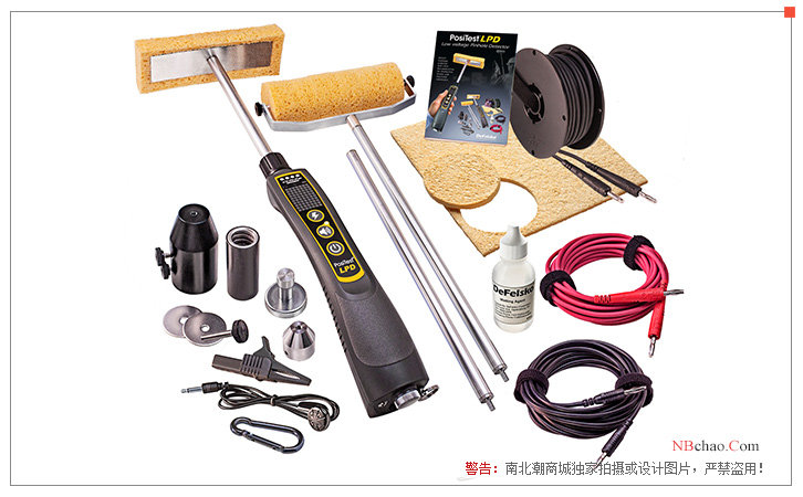 Accessories diagram of the Defelsko PosiTest LPD C Low Pressure Pinhole Detector
