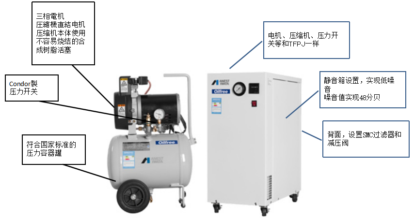 巖田TFPJ02-6、CFPJ02B-6、CFPJ04B-6空壓機(jī)標(biāo)準(zhǔn)配置特征示意圖
