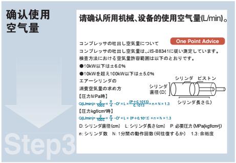 步驟3：確認使用空氣量