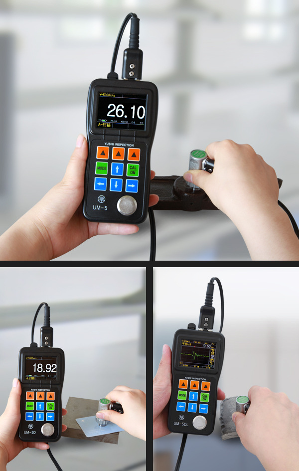 How does the ultrasonic Thickness Gauge measure the thickness through the coating? With picture 1