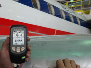 Ultrasonic measurement of aircraft window thickness with Figure 3