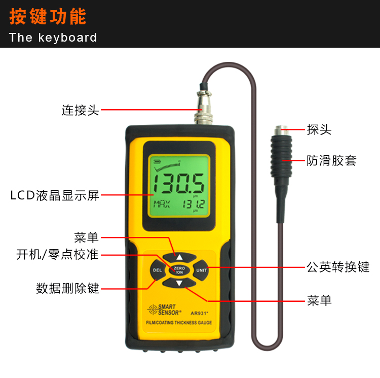 C-MER smart sensor AR931 Coating Thickness Gauge Detail 3