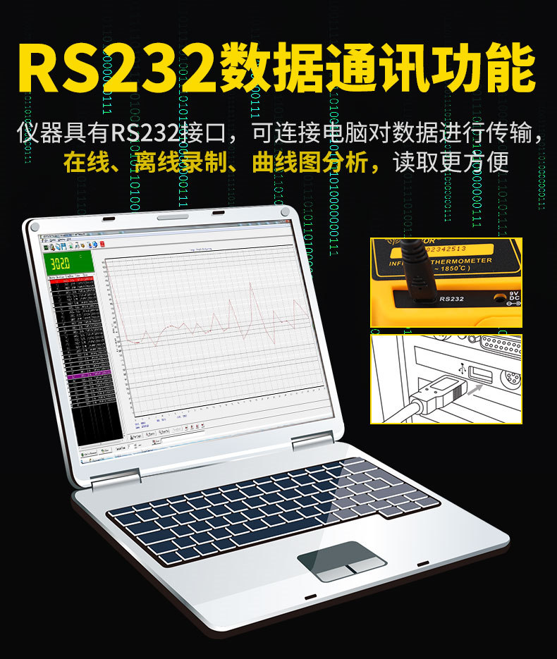 SIMA AR892+ infrared thermometer has RS232 data transmission function